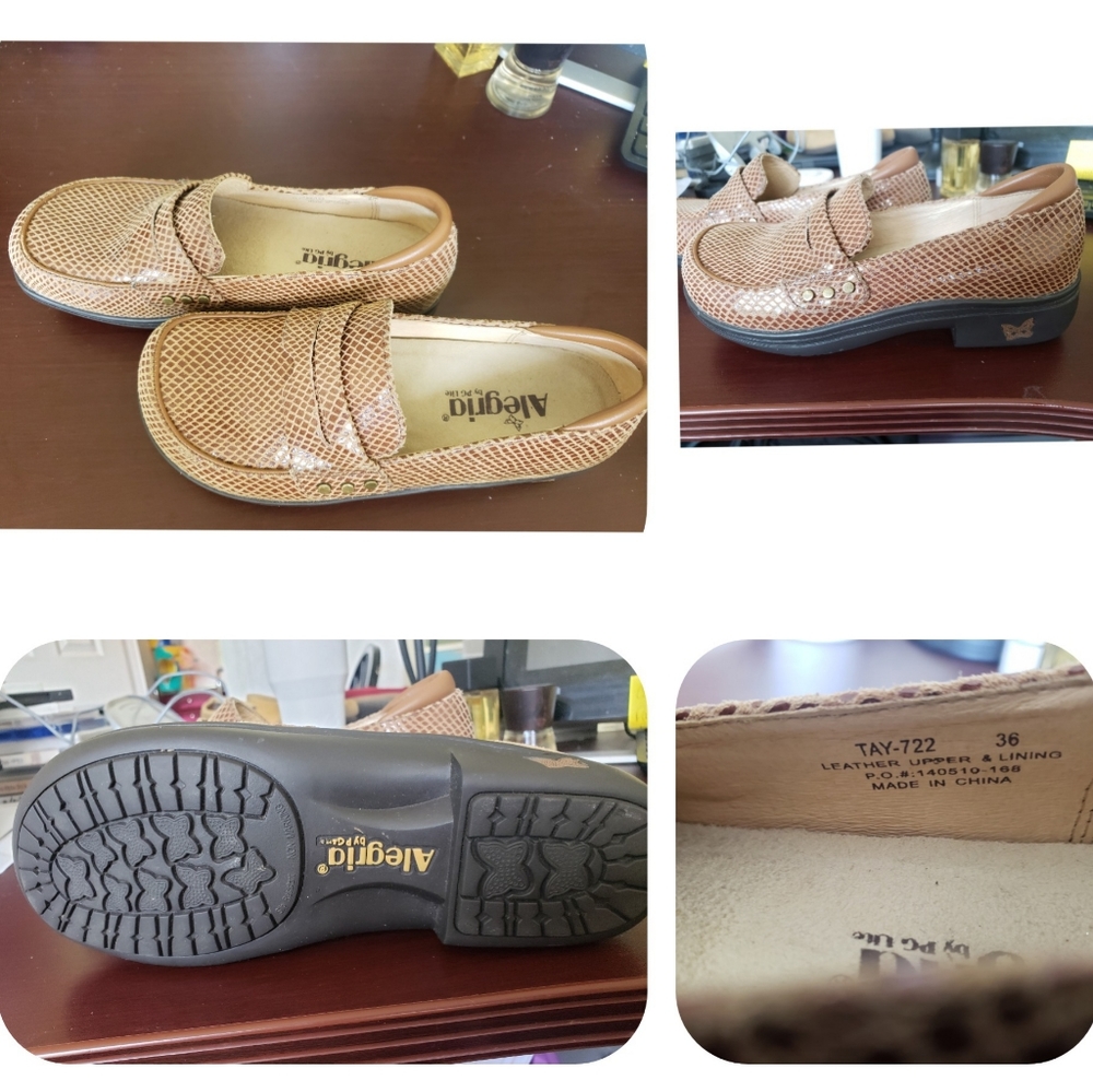 Alegria Taylor Pro Tan Glossy Snake Shoes